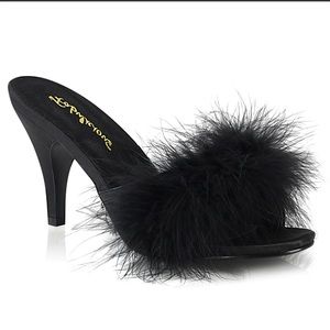 Vintage Style Feathered Heels